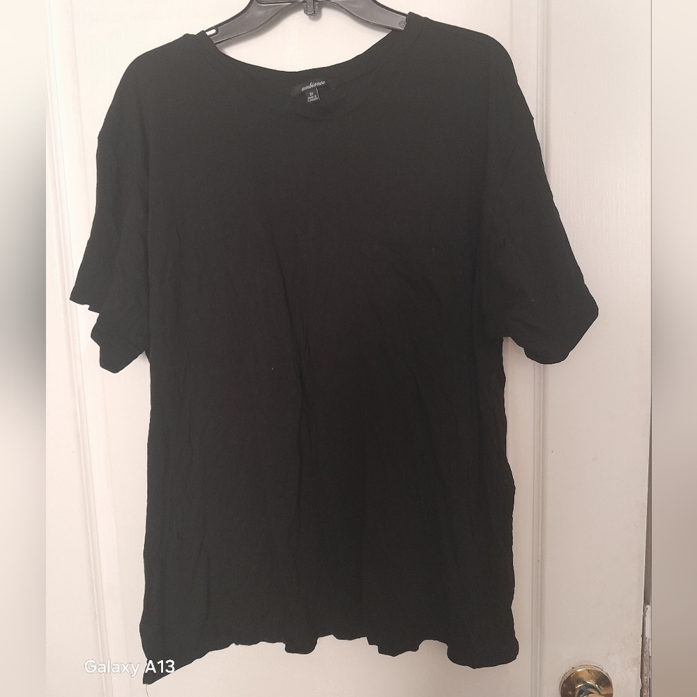 Ambiance Solid Black Short Sleeve Tee